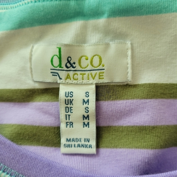 Denim & Company Women's Active Multi Colored Striped Tee Size Small - Picture 5 of 5